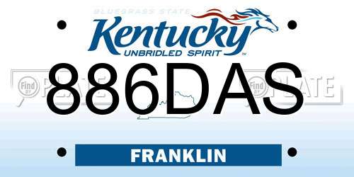 886DAS Kentucky License Plate