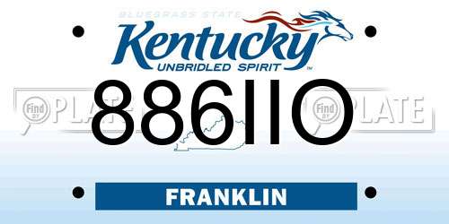 886IIO Kentucky License Plate