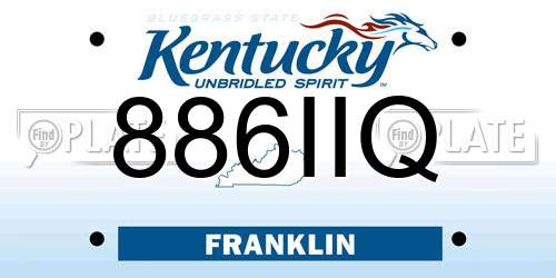 886IIQ Kentucky License Plate