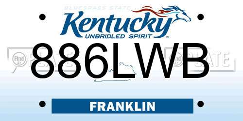 886LWB Kentucky License Plate