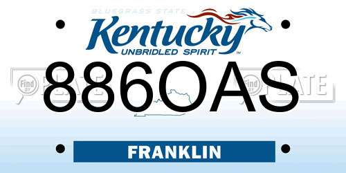 886OAS Kentucky License Plate