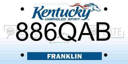 886QAB Kentucky License Plate