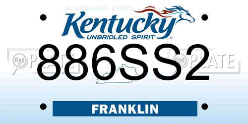 886SS2 Kentucky License Plate