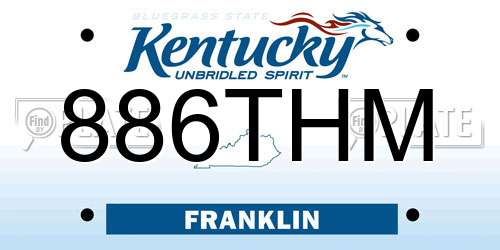 886THM Kentucky License Plate