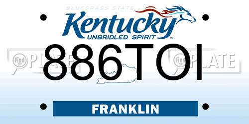 886TOI Kentucky License Plate