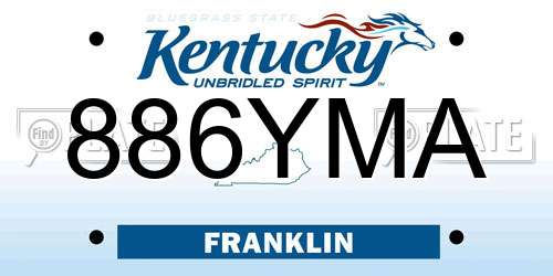 886YMA Kentucky License Plate