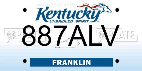 887ALV Kentucky License Plate
