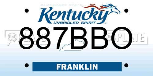 887BBO Kentucky License Plate