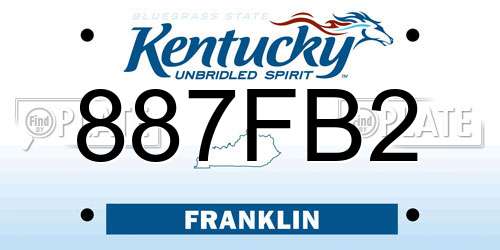 887FB2 Kentucky License Plate