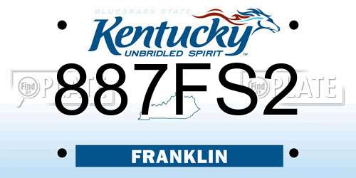 887FS2 Kentucky License Plate