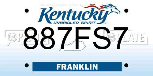 887FS7 Kentucky License Plate