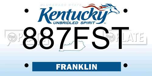 887FST Kentucky License Plate