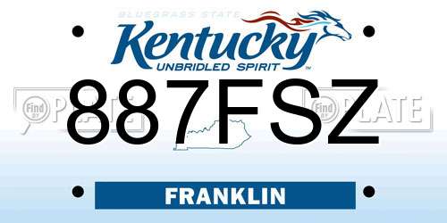 887FSZ Kentucky License Plate
