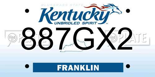 887GX2 Kentucky License Plate