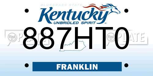 887HT0 Kentucky License Plate