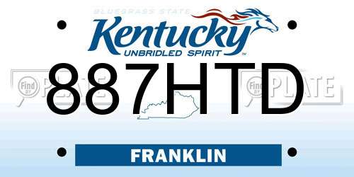 887HTD Kentucky License Plate