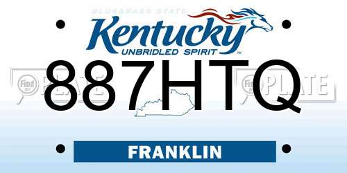 887HTQ Kentucky License Plate