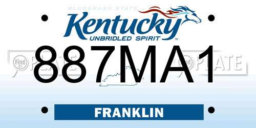 887MA1 Kentucky License Plate