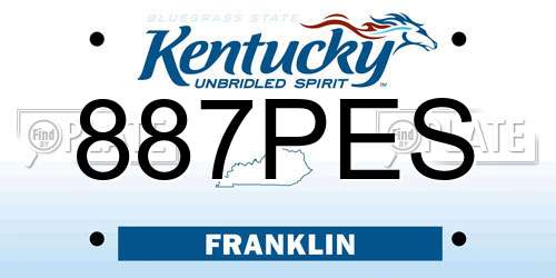 887PES Kentucky License Plate