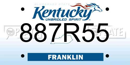 887R55 Kentucky License Plate