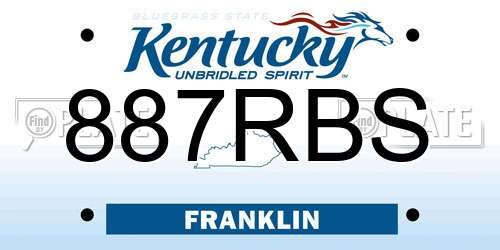 887RBS Kentucky License Plate