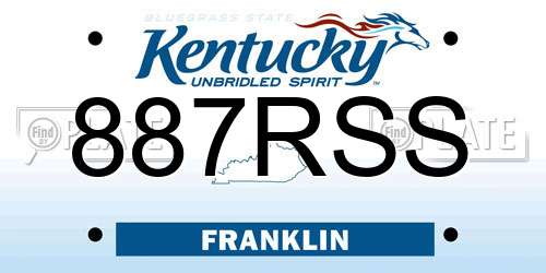 887RSS Kentucky License Plate