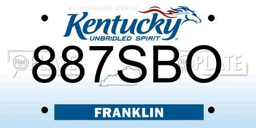 887SBO Kentucky License Plate