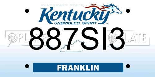 887SI3 Kentucky License Plate