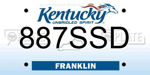 887SSD Kentucky License Plate