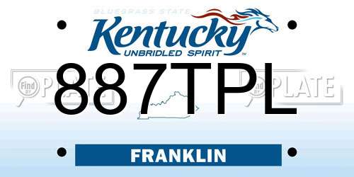 887TPL Kentucky License Plate