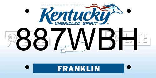 887WBH Kentucky License Plate