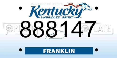 888147 Kentucky License Plate
