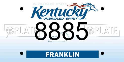 8885 Kentucky License Plate
