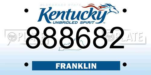888682 Kentucky License Plate