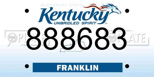 888683 Kentucky License Plate