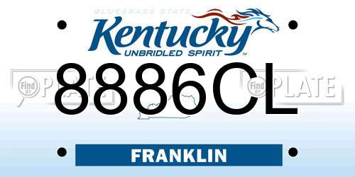 8886CL Kentucky License Plate