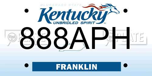 888APH Kentucky License Plate