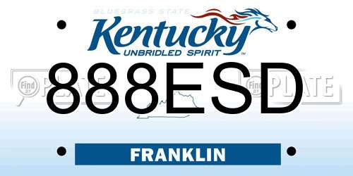 888ESD Kentucky License Plate