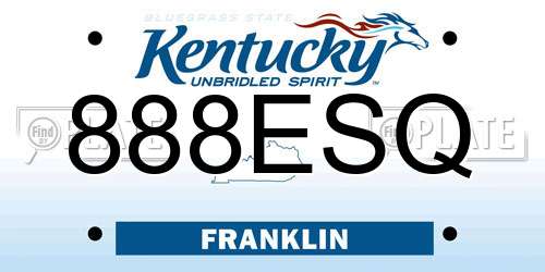 888ESQ Kentucky License Plate