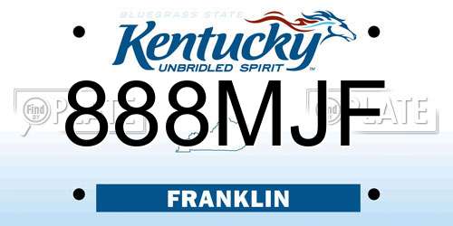 888MJF Kentucky License Plate