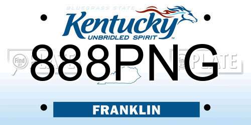 888PNG Kentucky License Plate