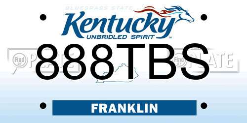 888TBS Kentucky License Plate