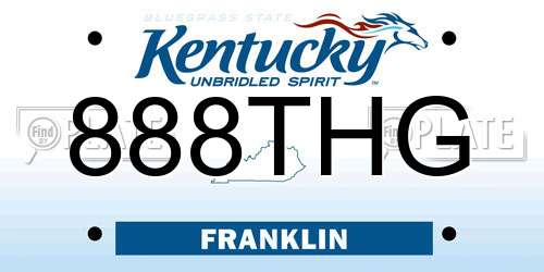 888THG Kentucky License Plate