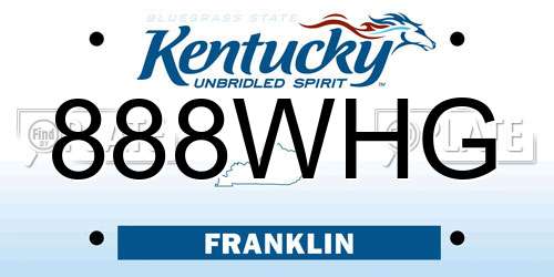 888WHG Kentucky License Plate