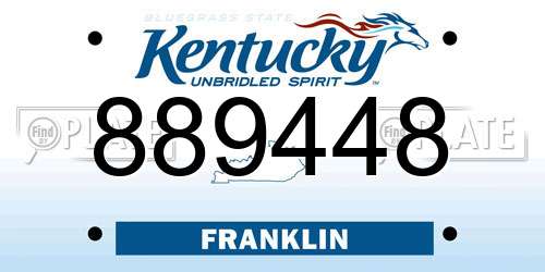 889448 Kentucky License Plate