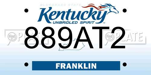 889AT2 Kentucky License Plate
