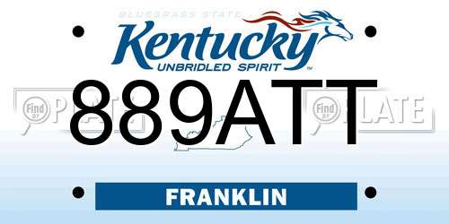889ATT Kentucky License Plate
