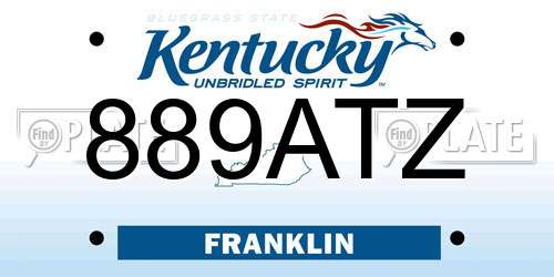 889ATZ Kentucky License Plate
