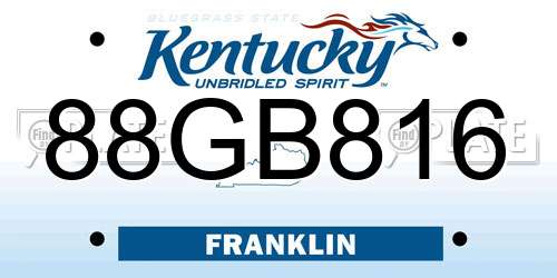 88GB816 Kentucky License Plate