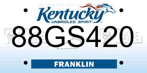 88GS420 Kentucky License Plate